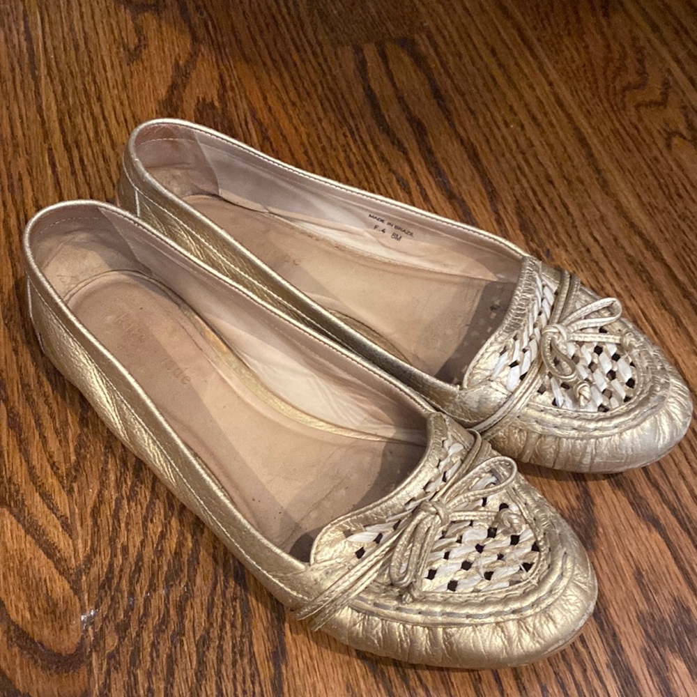 Gold Kate spade loafers, size 8